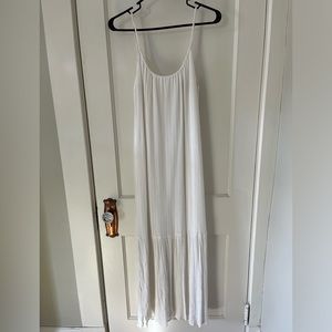 Women’s A New Day White Maxi Bohemian Dress with Gold Thread (S)